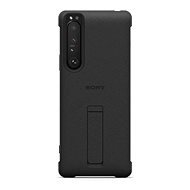 Sony Xperia 1 III fekete állványos tok - Telefon tok
