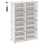 Songmics Lux Modular shoe rack with 8 doors clear/white - Shoe Rack