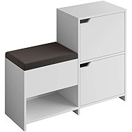 Houseland Haven Shoe rack with bench white - Shoe Rack