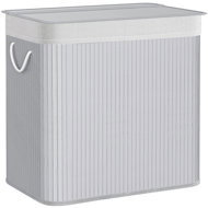 Songmics Bamboo laundry basket 150 l, sorting 3 compartments, grey - Laundry Basket