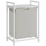 Vasagle Laundry basket 65 l industrial white metal, 50 × 33 × 72 cm - Laundry Basket