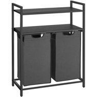 Vasagle Laundry basket 2 × 46 l industrial grey metal, 73 × 33 × 92 cm - Laundry Basket