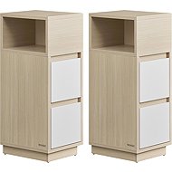 Songmics Vasagle Vernon Set of 2 bedside tables, white/brown - Night Stand