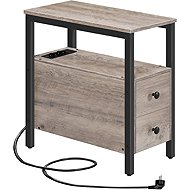Songmics Vasagle Drill Bedside table with charging station 30 cm, grey/black - Night Stand