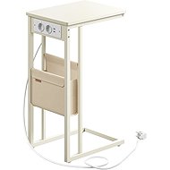 Songmics Vasagle Pama Folding table with drawer and USB ports, cream - Side Table