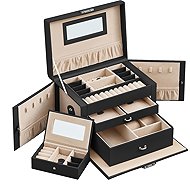 Songmics Jewellery box with mirror Trolas black - Jewellery Box