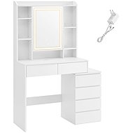 Songmics Vasagle Ginny Dressing table with LED light, 97 cm, white - Dressing Table