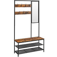 Songmics Vasagle Pagas Hallway coat rack with shoe rack and mirror brown/black - Coat Hanger