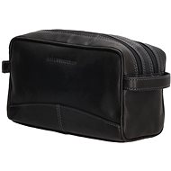 H&S Vikten genuine leather black, 25 × 15 × 8.5 cm - Make-up Bag