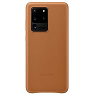 Samsung Leather Back Cover for Galaxy S20 Ultra, Brown - Phone Cover
