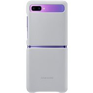 Samsung Leather Back Case for Galaxy Z Flip, Silver - Phone Cover
