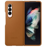Samsung Leather Flip Case for Galaxy Z Fold3 Light Brown - Phone Case
