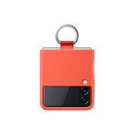 Samsung Silicone Cover with Finger Holder for Galaxy Z Flip3 Coral - Phone Cover