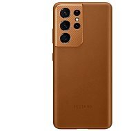 Samsung Kožený Kryt pre Galaxy S21 Ultra Brown - Kryt na mobil