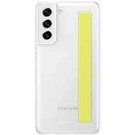 Samsung Galaxy S21 FE 5G félig átlátszó fehér tok pánttal - Telefon tok
