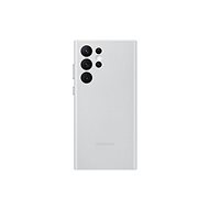 Samsung Galaxy S22 Ultra 5G Leather Back Cover Light Grey - Phone Cover