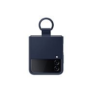 Samsung Galaxy Z Flip4 Silicone cover with finger holder navy blue - Phone Cover