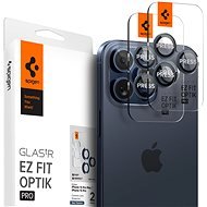 Spigen Glass tR EZ Fit Optik Pro 2 Pack Blue Titanium iPhone 15 Pro/15 Pro Max - Ochranné sklo