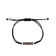 TOUS Mini Onyx Bracelet in Silver with Onyx and Black Cord 918451540 (925/1000, 1.73g) - Bracelet