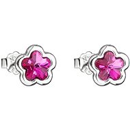 EVOLUTION GROUP 31255.3 Fuchsia Flower Decorated with Swarovski® Crystals (Ag 925/10 - Earrings
