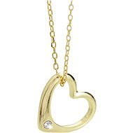 JSB Bijoux Heart with Swarovski Crystals Chaton Gold Plated 92300371g-cr (Ag925/1000, 2.23g) - Necklace