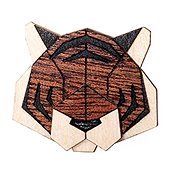 BeWooden BR12 Tiger - Brooch