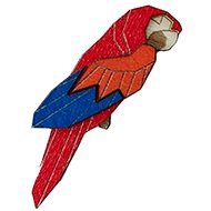 BeWooden BR122 Ara Parrot - Brooch