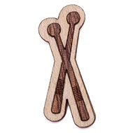BeWooden BR74 Drumsticks - Brooch