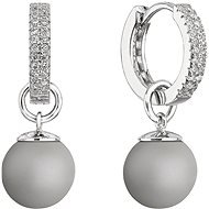 EVOLUTION GROUP 31298.3 Pastel Grey Decorated Zircon and Synthetic Pearl (Ag925/1000, 3.4g) - Earrings