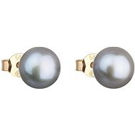 EVOLUTION GROUP 921042.3 grey dekorované pravou perlou AAA 8 – 8,5 mm (Au 585/1000, 0,48 g) - Náušnice