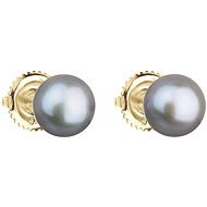 EVOLUTION GROUP 921004.3 Grey decorated with Genuine Pearl AAA 8-8,5mm (Au585/1000, 0,68g) - Earrings
