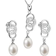 EVOLUTION GROUP 29036.1 Genuine Pearl Oval AAA 7,5-8mm (Ag925/1000, 6,0g) - Jewellery Gift Set