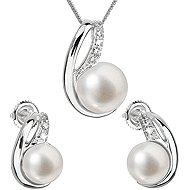 EVOLUTION GROUP 29042.1 Genuine Pearl AAA 7-7,5mm and 8,5-9mm (Ag925/1000, 6,5g) - Jewellery Gift Set
