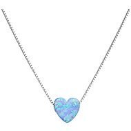 EVOLUTION GROUP Silver Necklace with Synthetic Light Blue Opal Heart 12048.3 (Ag, 925/1000, 1.0g) - Necklace