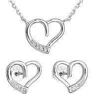 EVOLUTION GROUP Súprava šperkov so zirkónom náušnice a náhrdelník biele srdce 19009.1  (Ag, 925/1000 - Darčeková sada šperkov