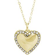 JSB Bijoux Silver Necklace Heart with Swarovski Crystals Gold Plated 92300389g-cr (Ag 925/1000 - Necklace