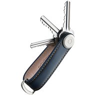 ORBITKEY Key Organizer Leather 2.0 - Navy & Tan Stitching - Keychain