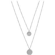 TROLI Dvojitý náhrdelník s kruhovými príveskami z ocele - Náhrdelník