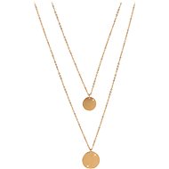 TROLI Dvojitý náhrdelník s kruhovými přívěsky z pozlacené oceli - Necklace