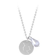 TROLI Ocelový náhrdelník Blíženci se zirkonem (řetízek, 2x přívěsek) - Necklace