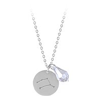 TROLI Ocelový náhrdelník Kozoroh se zirkonem (řetízek, 2x přívěsek) - Necklace
