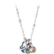 TROLI Ocelový náhrdelník s vyměnitelnými přívěsky Srdce (řetízek, 5x přívěsek) - Necklace