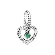 PANDORA Lesně zelené kuličkové srdce 798854C05 (Ag 925/1000, 1,3 g) - Charm