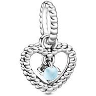 PANDORA Nebesky modré kuličkové srdce 798854C07 (Ag 925/1000, 1,3 g) - Charm
