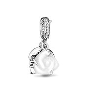 PANDORA Moments 793200C01 Double Charm Blooming White Rose (Ag925/1000, 2.1g) - Charm