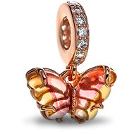 PANDORA Moments 782698C01 Butterfly Pendant in Pink and Yellow Murano Glass (Ag925/1000, 1.63g) - Charm