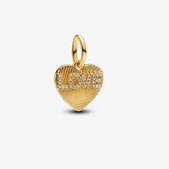 PANDORA Moments 763604C01 Heart Pendant with "Love" Inscription - Charm