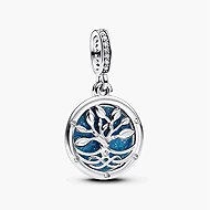 PANDORA Moments 793599C01 Double Tree Pendant with Infinity Symbol that Glows in the Dark (Ag925/1000, 2g) - Charm
