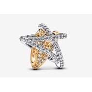 PANDORA Moments 763590C01 Sparkling Crossed Star (Ag925/1000, 1.2g) - Bead (Charm)