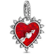 PANDORA Moments 793667C01 Heart Pendant with Swivel Arrow (Ag925/1000, 1.7g) - Bead (Charm)